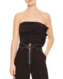 Sandro Britany Strapless Ruched Cropped Top at Bloomingdales